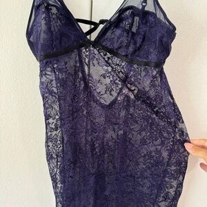 Victoria's Secret Sheer Lace Chemise Negligee Sleepwear
